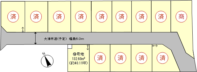 ウエストレイク下阪本5丁目 全14区画 区画図