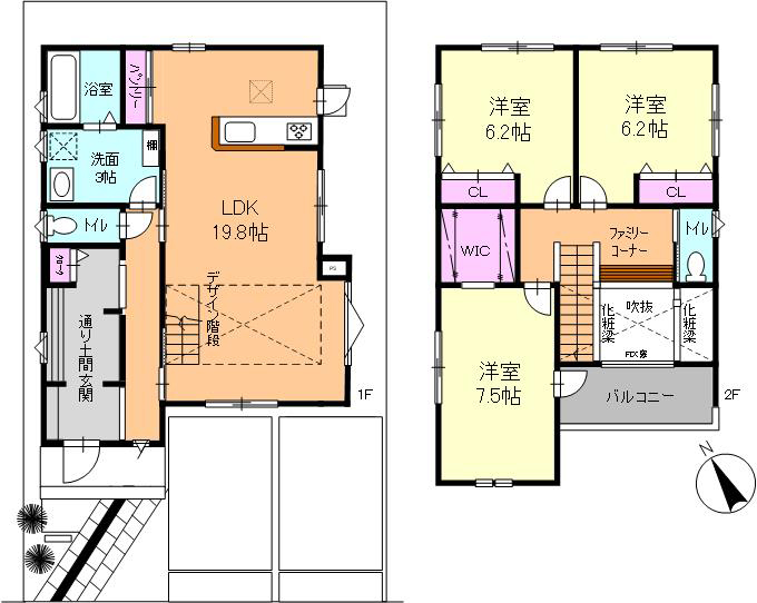 下阪本3丁目 新築一戸建て間取図
