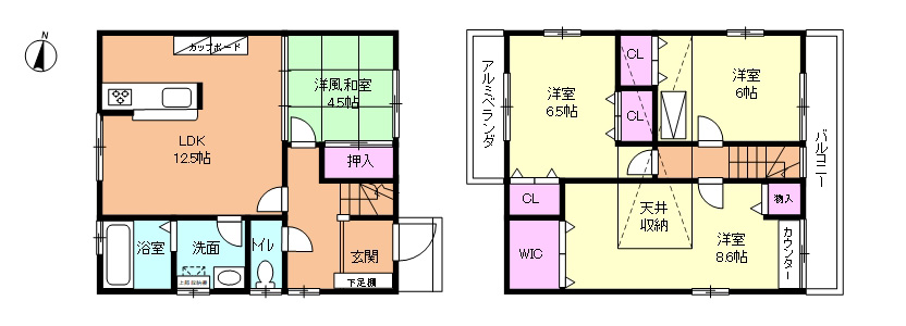 京都市伏見区羽束師 中古一戸建て間取図