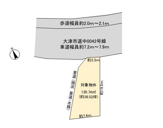 比叡辻一丁目 建築条件無し売土地 区画図