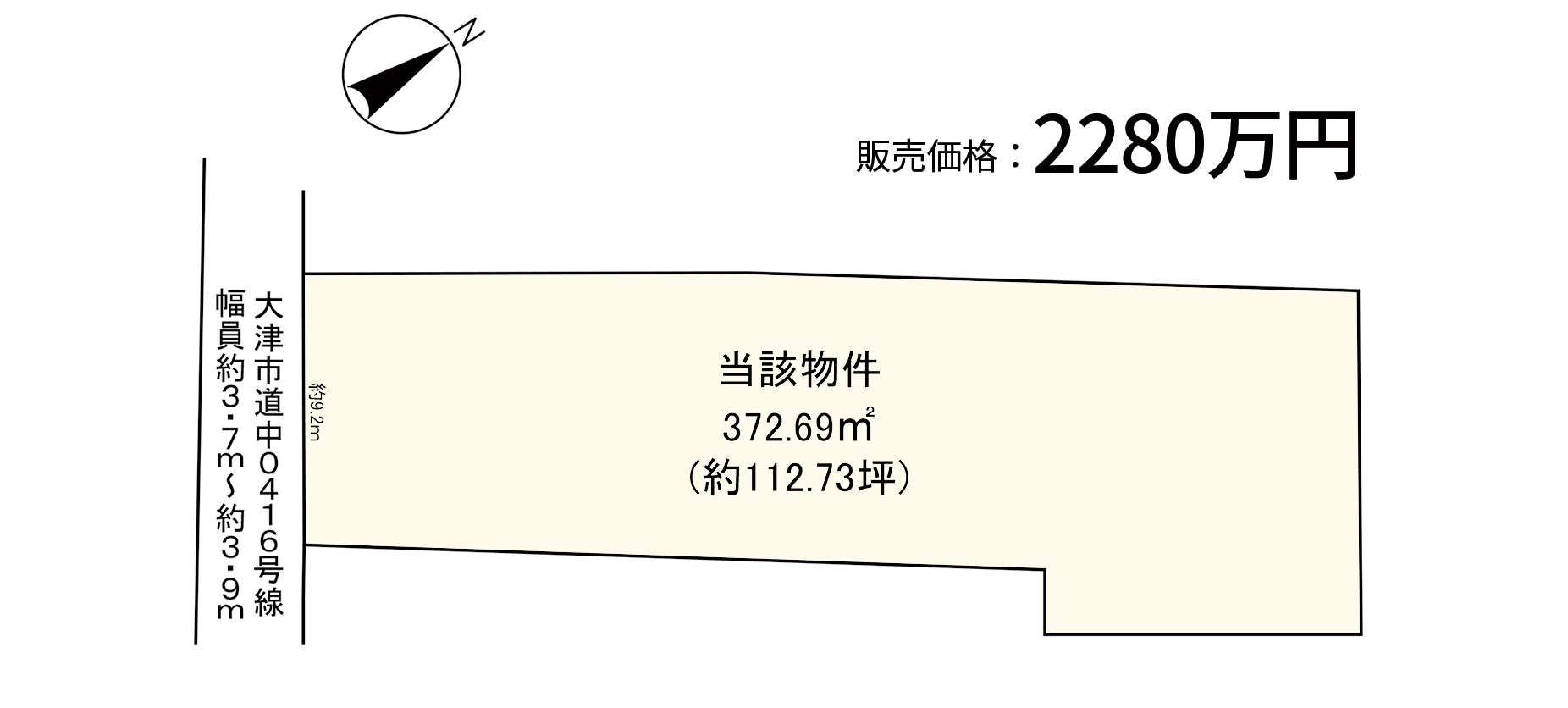 ウエストレイク下阪本4丁目全1区画 区画図