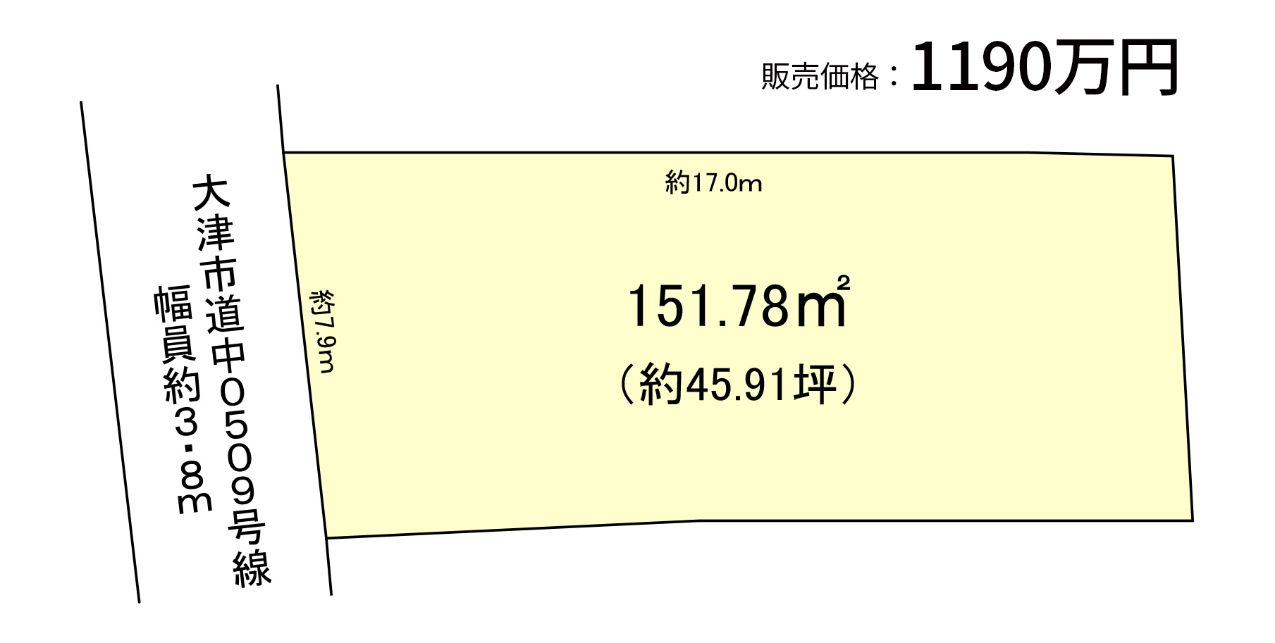 ウエストレイク下阪本4丁目全1区画 区画図